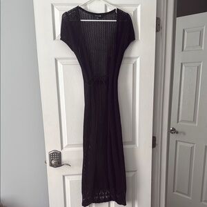 F21Elegant Black Knit Duster